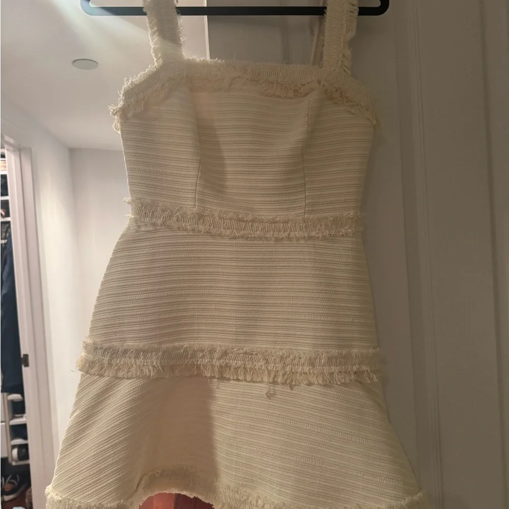 Alexis Cream Ribbed Ruffled Mini Sundress - Picture 4 of 4